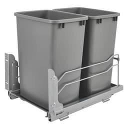 Double 35 QT Under-Mount Waste Container, Soft-Closing, Silver