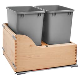 Double 35 QT Under-Mount Waste Container, Soft-Closing, Silver