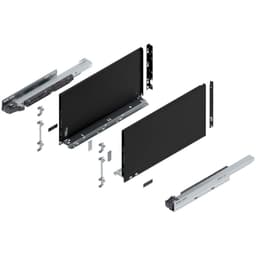 18" Legrabox Drawer System F Height, 9-1/2", 125lb Capacity Full-Extension with BLUMOTION, Carbon Matte Black