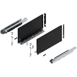 18" Legrabox Drawer System F Height, 9-1/2", 170lb Capacity Full-Extension with BLUMOTION, Carbon Matte Black