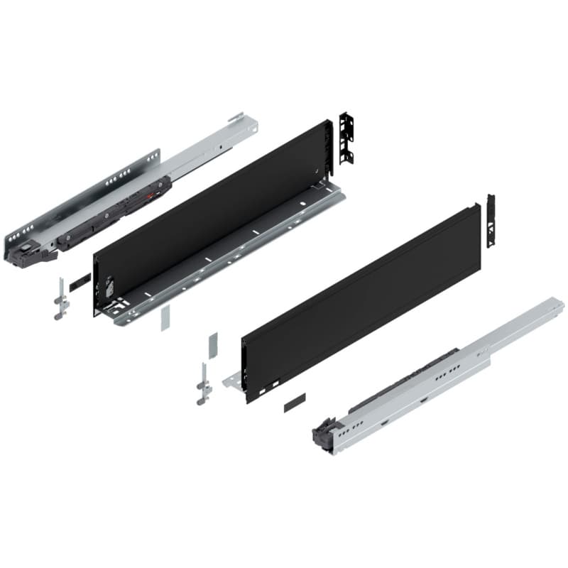 22" Legrabox Drawer System K Height, 5-1/16", 125lb Capacity Full-Extension with BLUMOTION, Carbon Matte Black