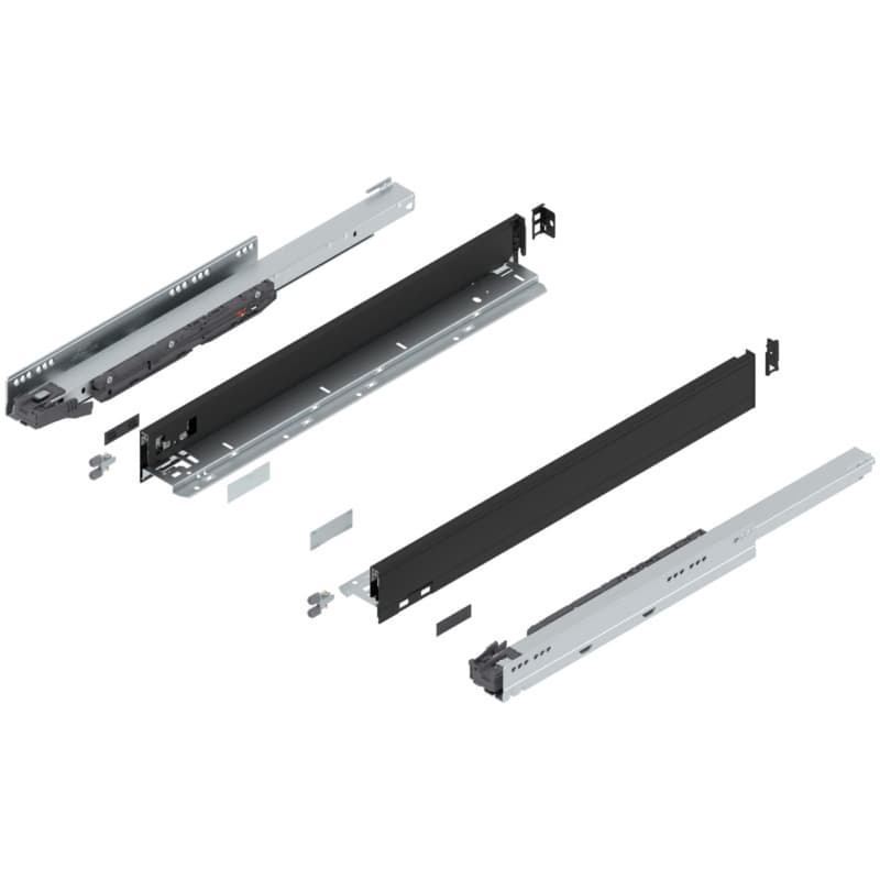 22" Legrabox Drawer System N Height, 2-5/8", 125lb Capacity Full-Extension with BLUMOTION, Carbon Matte Black