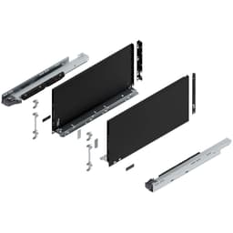 20" Legrabox Drawer System F Height, 9-1/2", 170lb Capacity Full-Extension with BLUMOTION, Carbon Matte Black