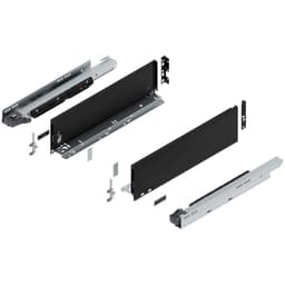 18" Legrabox Drawer System K Height, 5-1/16", 170lb Capacity Full-Extension with BLUMOTION, Carbon Matte Black