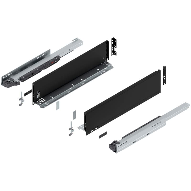 20" Legrabox Drawer System K Height, 5-1/16", 125lb Capacity Full-Extension with BLUMOTION, Carbon Matte Black
