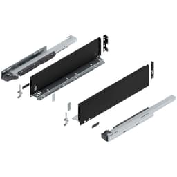 20" Legrabox Drawer System K Height, 5-1/16", 125lb Capacity Full-Extension with BLUMOTION, Carbon Matte Black