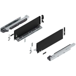 16" Legrabox Drawer System K Height, 5-1/16", 125lb Capacity Full-Extension with BLUMOTION, Carbon Matte Black