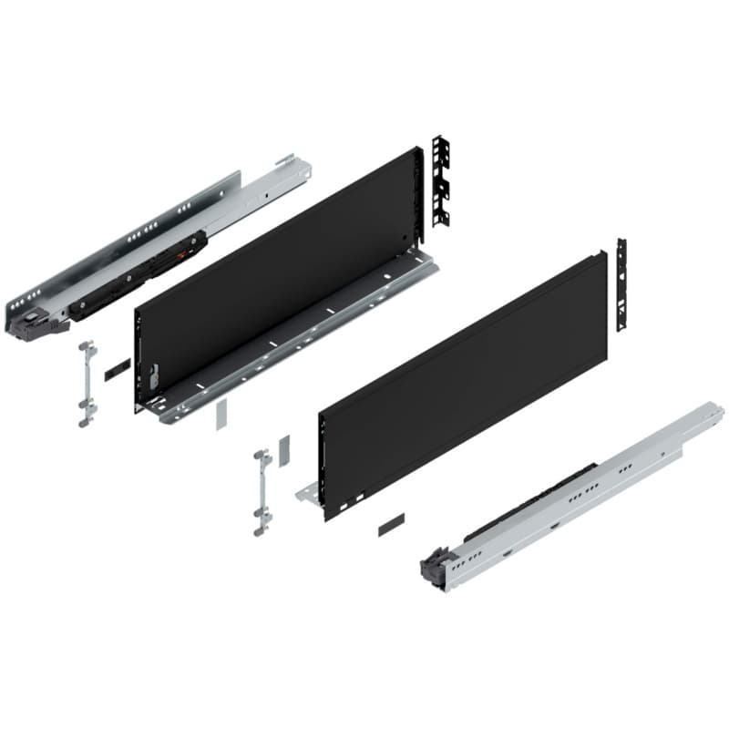22" Legrabox Drawer System C Height, 7", 170lb Capacity Full-Extension with BLUMOTION, Carbon Matte Black