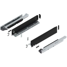 18" Legrabox Drawer System M Height, 3-9/16", 170lb Capacity Full-Extension with BLUMOTION, Carbon Matte Black