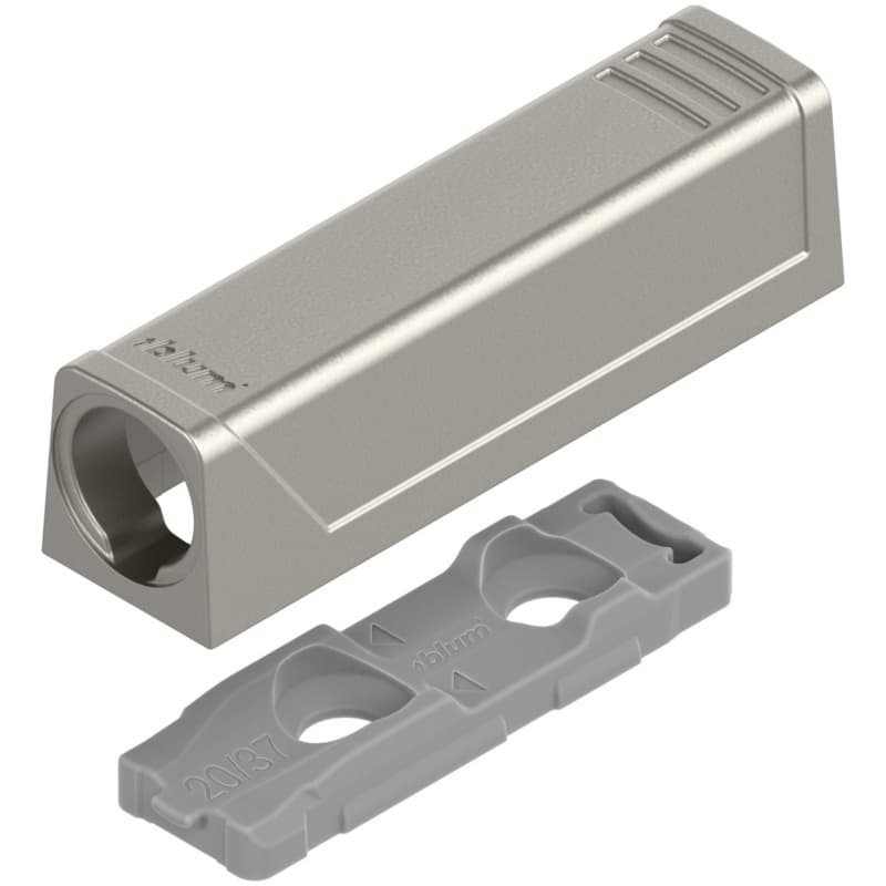 Tip-On Push to Open In-Line Adaptor Plate for Standard Doors, Nickel-Plated