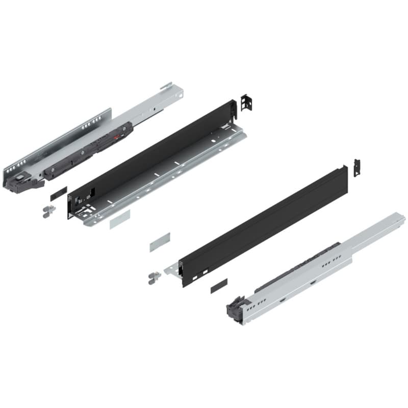 20" Legrabox Drawer System N Height, 2-5/8", 125lb Capacity Full-Extension with BLUMOTION, Carbon Matte Black