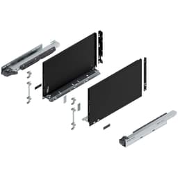 16" Legrabox Drawer System F Height, 9-1/2", 125lb Capacity Full-Extension with BLUMOTION, Carbon Matte Black