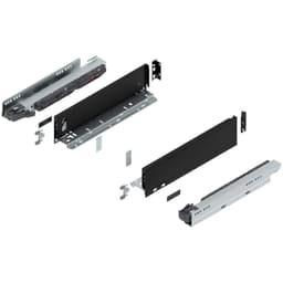14" Legrabox Drawer System M Height, 3-9/16", 125lb Capacity Full-Extension with BLUMOTION, Carbon Matte Black