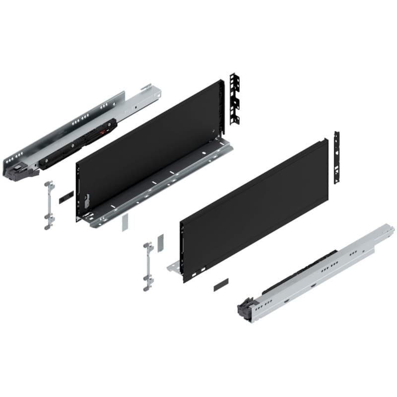 20" Legrabox Drawer System C Height, 7", 170lb Capacity Full-Extension with BLUMOTION, Carbon Matte Black