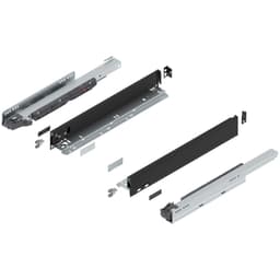 18" Legrabox Drawer System N Height, 2-5/8", 125lb Capacity Full-Extension with BLUMOTION, Carbon Matte Black