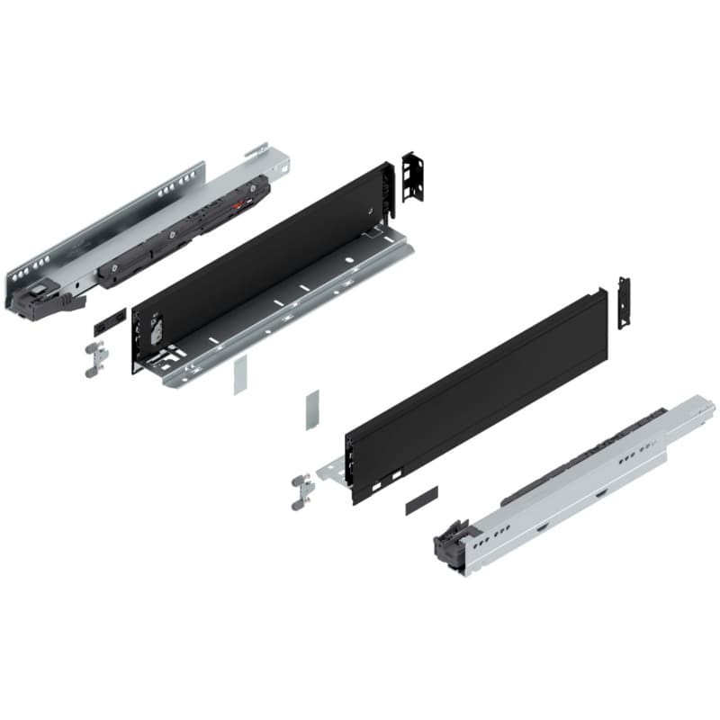 16" Legrabox Drawer System M Height, 3-9/16", 125lb Capacity Full-Extension with BLUMOTION, Carbon Matte Black