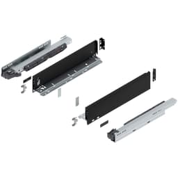 16" Legrabox Drawer System M Height, 3-9/16", 125lb Capacity Full-Extension with BLUMOTION, Carbon Matte Black