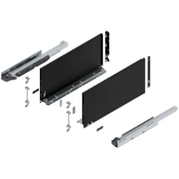20" Legrabox Drawer System F Height, 9-1/2", 125lb Capacity Full-Extension with BLUMOTION, Carbon Matte Black