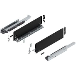 18" Legrabox Drawer System K Height, 5-1/16", 125lb Capacity Full-Extension with BLUMOTION, Carbon Matte Black