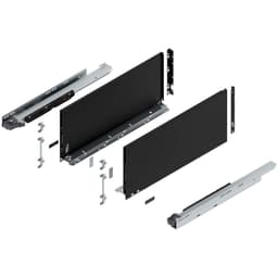 22" Legrabox Drawer System F Height, 9-1/2", 170lb Capacity Full-Extension with BLUMOTION, Carbon Matte Black