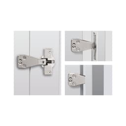 90° Opening Fascia Hinge With Spring, 45mm Bore Pattern, Nickel-Plated