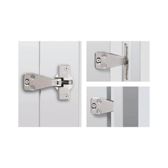 90° Opening Fascia Hinge With Spring, 45mm Bore Pattern, Nickel-Plated