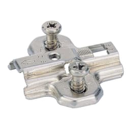 Cross Mounting Plate with Premounted Euro Screw, Nickel-Plated, 0mm