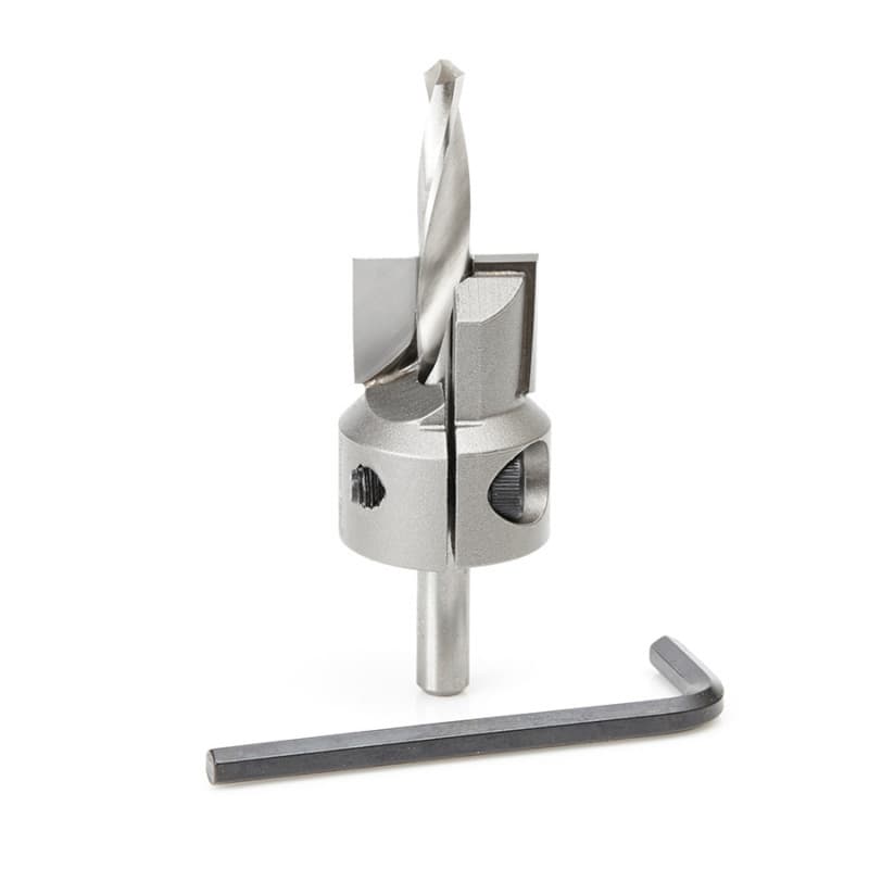 27/32" - 1" x 1-5/16" Carbide Tipped Adjustable Countersink Bit, 1/4" - 13/32" Shank