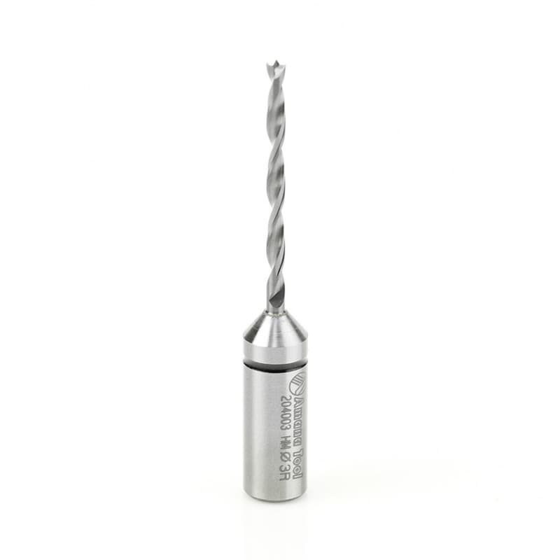 3mm x 70mm Cutting Edge Brad Point Boring Bit, Right Hand, 10mm Shank