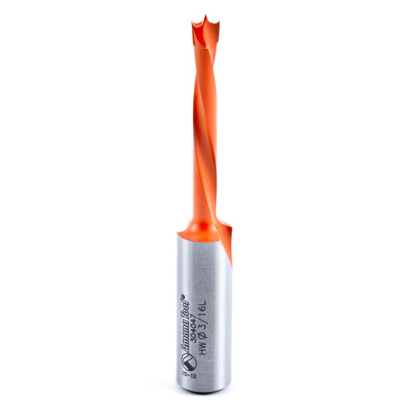 3/16" x 70mm Brad Point Boring Bit, Left Hand, 10mm Shank