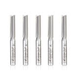 1/4 Dia x 1" Straight Plunge Bit, 2 Flute, 1/4" Shank (5/Pack)