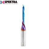 1/8" Dia x 7/8" CNC Solid Carbide Spektra Extreme Tool Life Coated 'O' Compression Spiral Bit, 1 Flute, 1/4" Shank