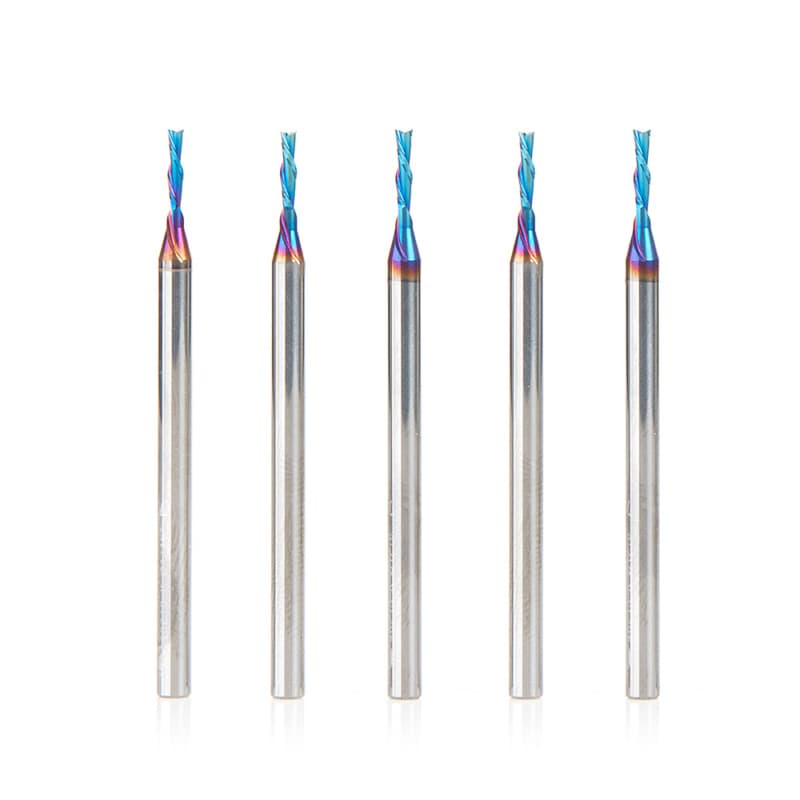 1/16" x 2 Down-Cut Spektra Extreme Tool Life Coated Spiral Plunge Bit, 2-Flute, 1/8" Shank (5/Pack)