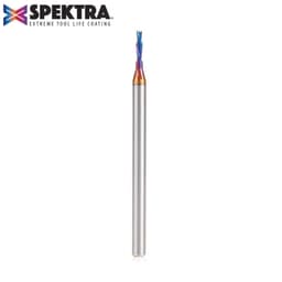 1/16" x 2" Down-Cut Spektra Extreme Tool Life Coated Spiral Plunge Bit, 2-Flute, 1/8" Shank, 1/4" Cutting Height