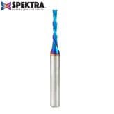 1/8" x 2-1/2" Down-Cut Spektra Extreme Tool Life Coated Spiral Plunge Bit, 2-Flute, 1/4" Shank