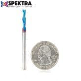 1/8" x 2" Down-Cut Spektra Extreme Tool Life Coated Spiral Plunge Bit, 2-Flute, 1/8" Shank