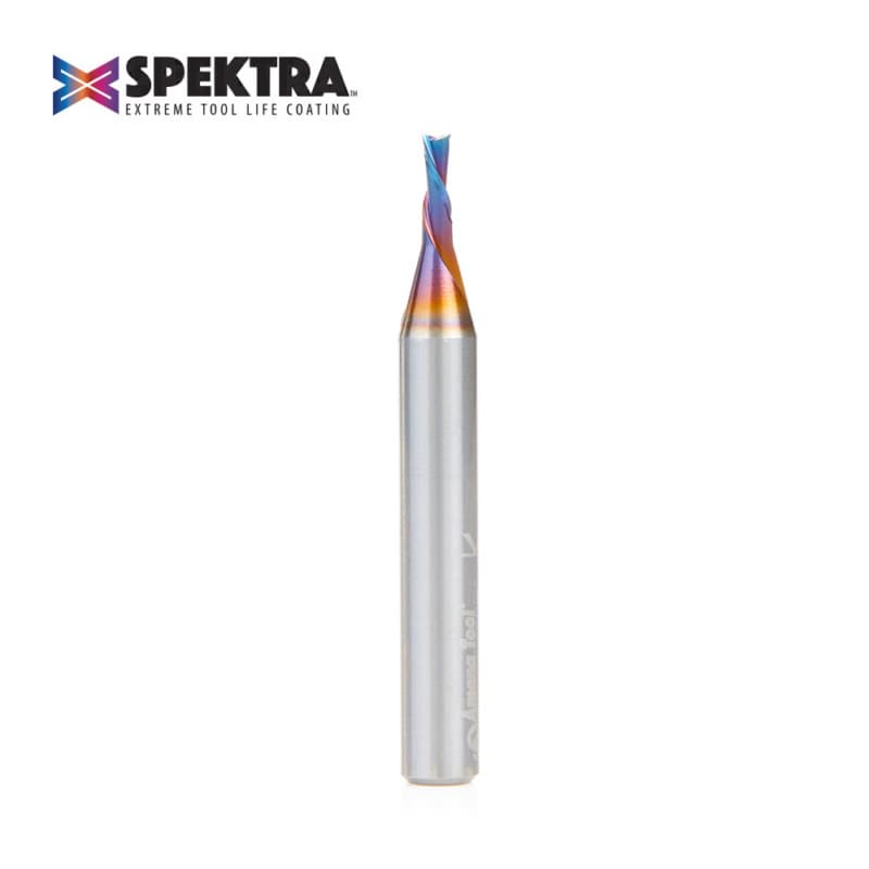 3/32" x 2" Down-Cut Spektra Extreme Tool Life Coated Spiral Plunge Bit, 2-Flute, 1/4" Shank