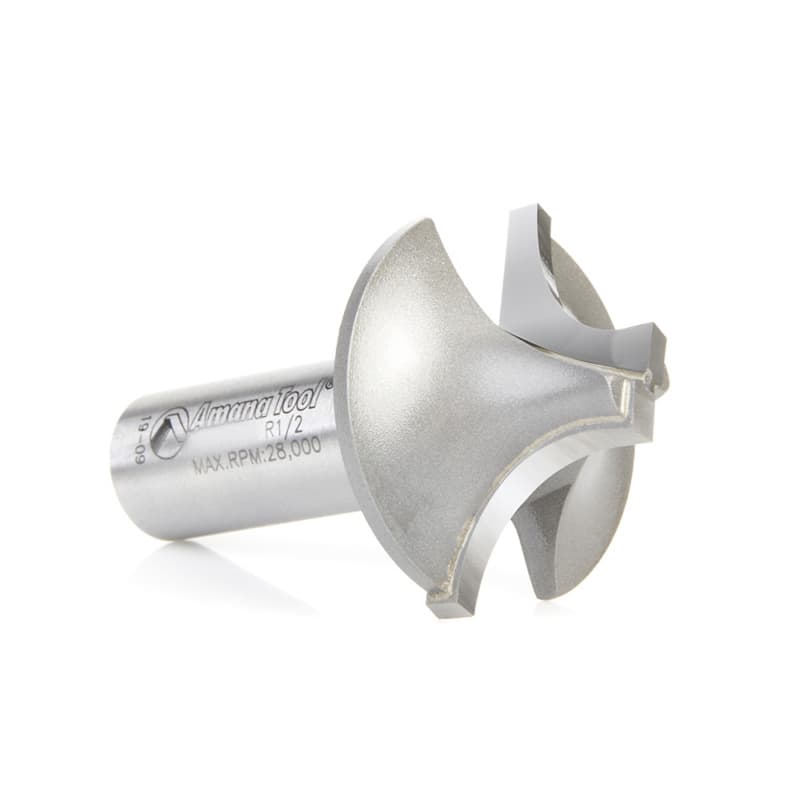 1-3/8" Dia x 3/4" Carbide Tipped Plunging Round Over 1/2" Radius, 1/2" Shank