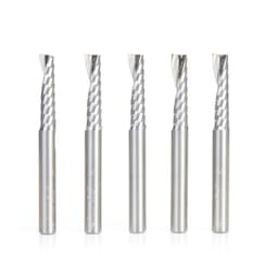 1/4" x 2-1/2" x 1" Up-Cut 'O' Plastic Cutting CNC Spiral Router Bit, 1-Flute, 1/4" shank (5/Pack)