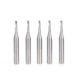 1/8" x 2" x 1/2" Up-Cut 'O' Plastic Cutting CNC Spiral Router Bit, 1-Flute, 1/4" shank (5/Pack)