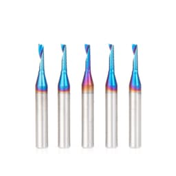 1/8" x 1/2" Spektra Extreme Tool Life Coated Up-Cut 'O' Plastic Cutting CNC Spiral Router Bit, 1-Flute, 1/4" Shank (5/Pack)