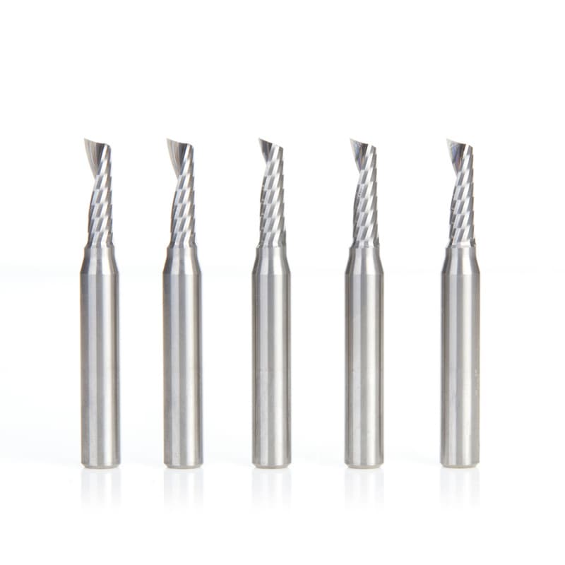 3/16" x 2" x 5/8" Up-Cut 'O' Plastic Cutting CNC Spiral Router Bit, 1-Flute, 1/4" shank (5/Pack)
