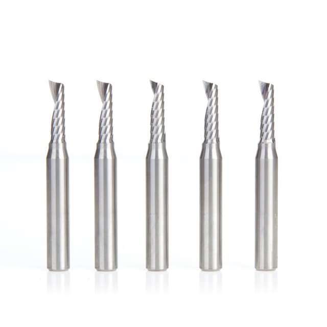 3/16" x 2" x 5/8" Up-Cut 'O' Plastic Cutting CNC Spiral Router Bit, 1-Flute, 1/4" shank (5/Pack)