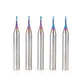 1/16" x 1/4" Spektra Extreme Tool Life Coated Up-Cut 'O' Plastic Cutting CNC Spiral Router Bit, 1-Flute, 1/4" Shank (5/Pack)