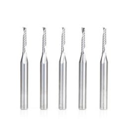 1/8" x 2-1/2" x 3/4" Up-Cut 'O' Plastic Cutting CNC Spiral Router Bit, 1-Flute, 1/4" shank (5/Pack)