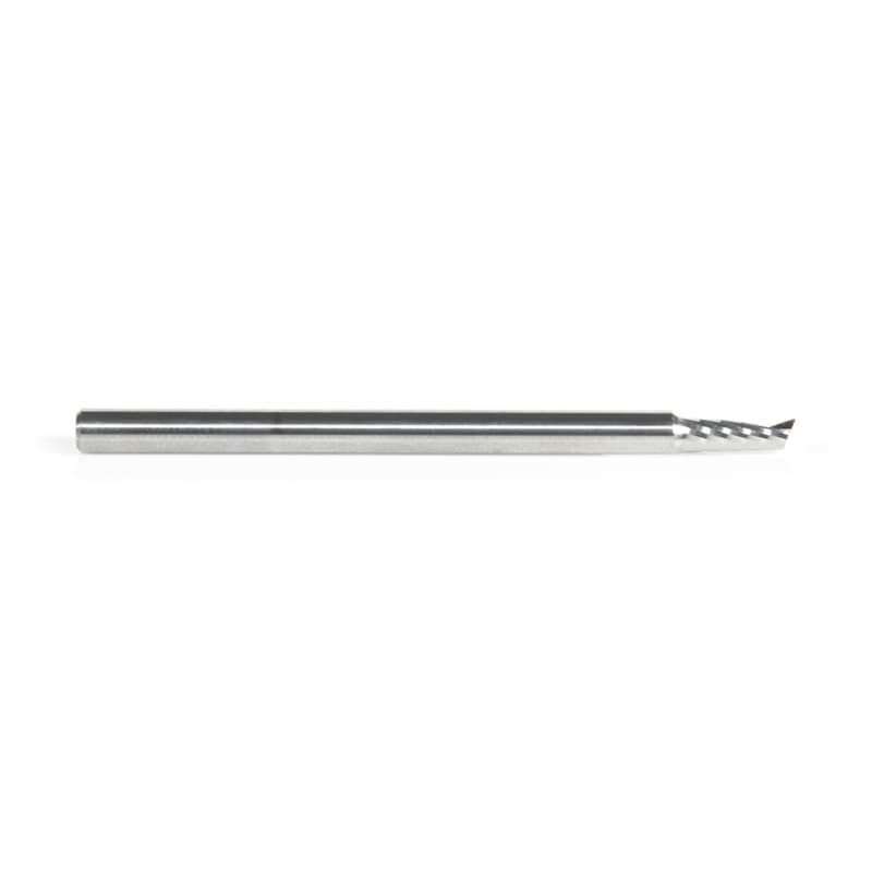 1/8" x 2" x 5/16" Up-Cut 'O' Plastic Cutting CNC Spiral Router Bit, 1-Flute, 1/8" Shank