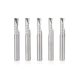 1/4" x 2" x 3/4" Down-Cut 'O' Plastic Cutting CNC Spiral Router Bit, 1-Flute, 1/2" shank (5/Pack)