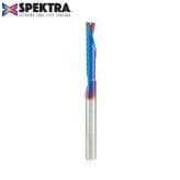 1/4" Dia x 1-1/4" Solid Carbide CNC Spektra Extreme Tool Life Coated Spiral 'O' Flute, Plastic Cutting, 1/4" Shank, Down-Cut Router Bit