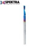 1/8" Dia x 1/2" Solid Carbide CNC Spektra Extreme Tool Life Coated Spiral 'O' Flute, Plastic Cutting, 1/8 Shank, Down-Cut Design Router Bit