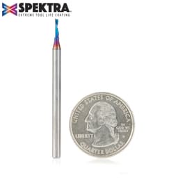 1/16" x 1/4" Spektra Extreme Tool Life Coated Down-Cut 'O' Plastic Cutting CNC Spiral Router Bit, 1-Flute, 1/8" Shank